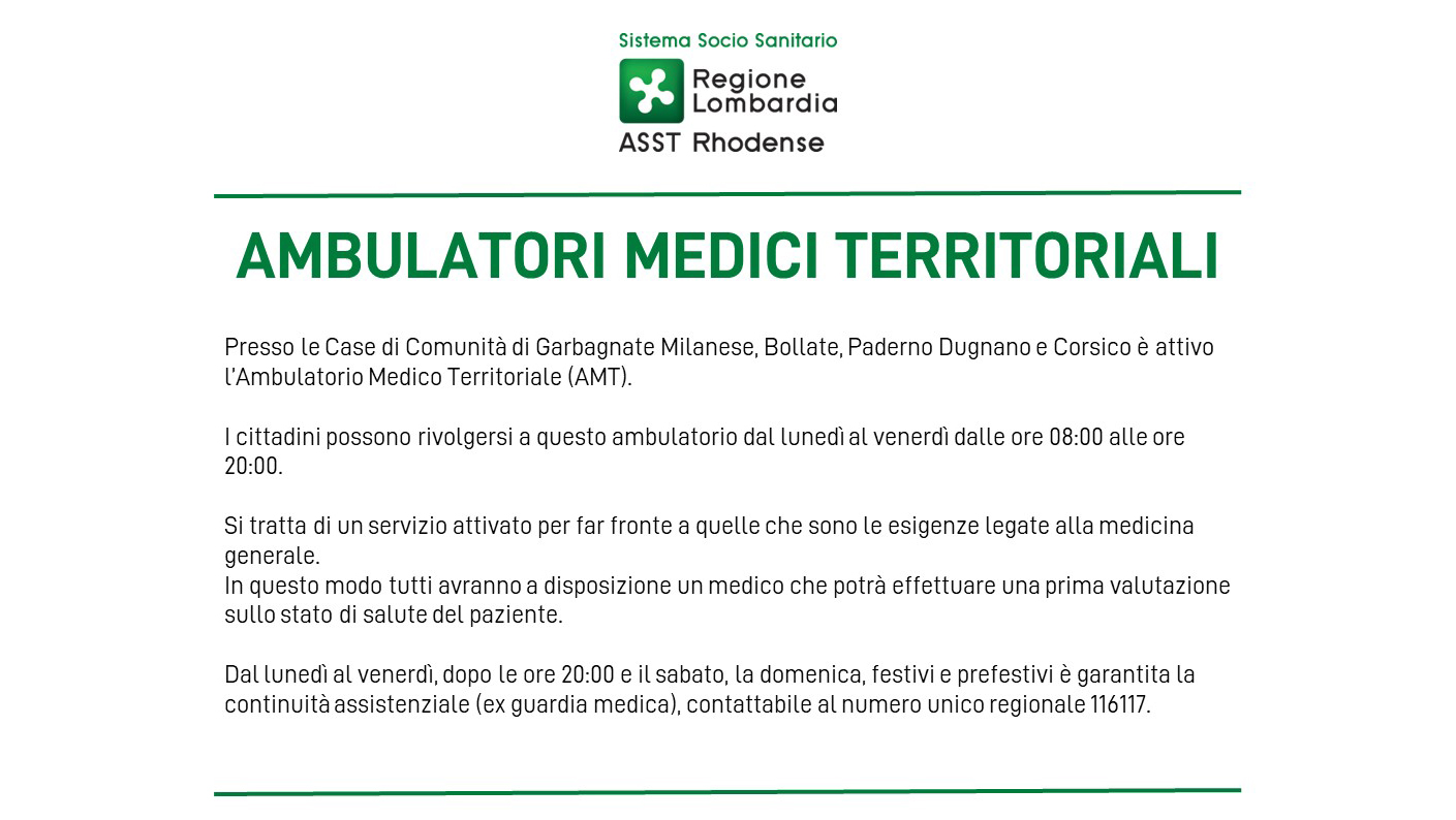 INFORMATIVA SUGLI AMBULATORI MEDICI TERRITORIALI
